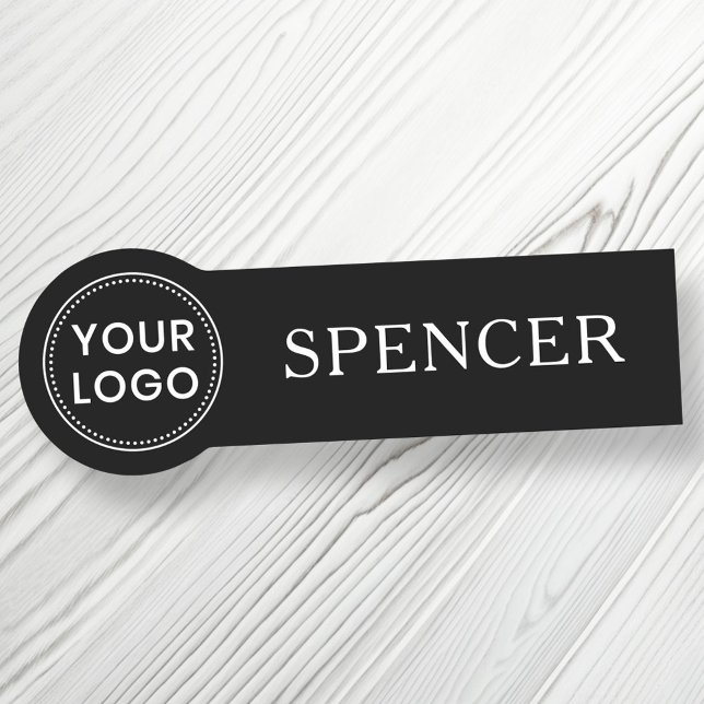 Custom logo and name business employee black tag (Creator Uploaded)