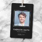 Custom logo and photo black employee name title id