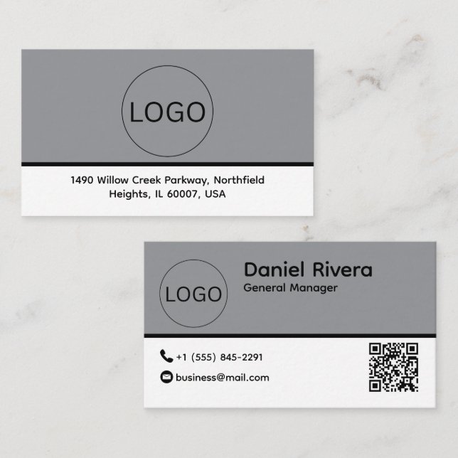 Custom Logo and QR Code Business Card (Front/Back)