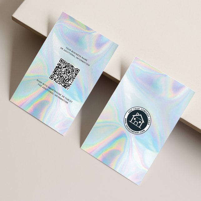 Custom Logo and QR Code DIY Holographic Business Card (Creator Uploaded)