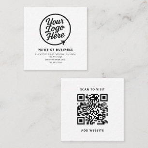 Custom Logo And QR Code Square Business Card