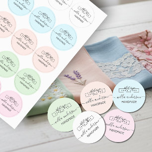 Custom logo and Script round fabric clothing 