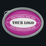 Custom Logo and Text Belt Buckle Choose Colour<br><div class="desc">Choose Colours and Font Belt Buckle with Your Custom Business Logo and Text Personalized Promotional Professional Stamp Design Belt Buckles Gift - Add Your Logo - Image / Name - Company / Website or other info / text - Resize and move or remove and add elements / text with customization...</div>