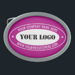 Custom Logo and Text Belt Buckle Choose Colour<br><div class="desc">Choose Colours and Font Belt Buckle with Your Custom Business Logo and Text Personalized Promotional Professional Stamp Design Belt Buckles Gift - Add Your Logo - Image / Name - Company / Website or other info / text - Resize and move or remove and add elements / text with customization...</div>