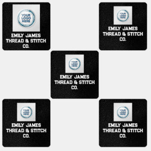 Custom Logo and Text Black Fabric Clothing Label 1