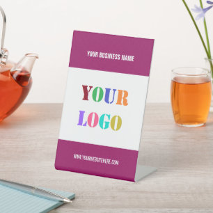 Custom Logo and Text Branded Pedestal Sign Example