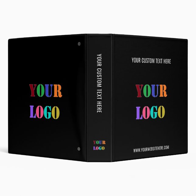 Custom Logo and Text Business Binder - Your Colors (Background)