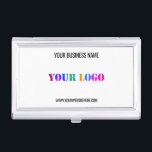 Custom Logo and Text Business Card Case Template<br><div class="desc">Custom Colours and Fonts - Design Your Own Personalized Business Card Cases with Your Company Logo and Name Website or Custom Text Promotional Business Business Card Case Gift - Add Your Logo - Image or QR Code - Photo / Name - Company / Website / or E-amil / Phone /...</div>