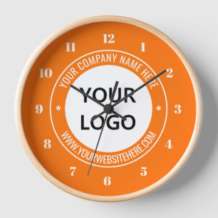 Custom Logo and Text Business Clock Your Colours