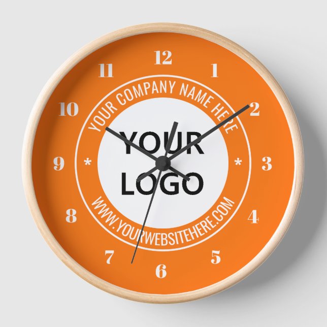 Custom Logo and Text Business Clock Your Colours (Front)