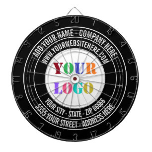 Custom Logo and Text Business Dart Board Template