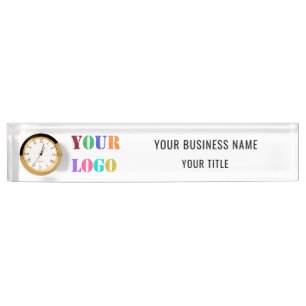 Custom Logo and Text Business Desk Name Plate