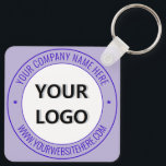 Custom Logo and Text Business Keychain Your Colour<br><div class="desc">Custom Colours and Font - Your Company Logo or Photo and Name Website or Custom Text Promotional Business or Modern Personal Keychain / Gift - Add Your Logo - Image - Photo or QR Code / Name - Company / Website or Other info / text - Resize and move or...</div>