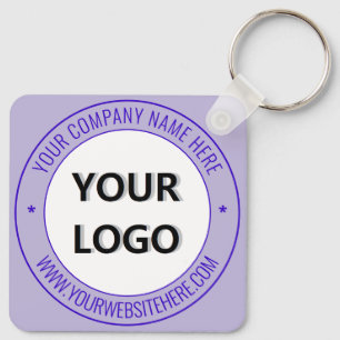 Custom Logo and Text Business Keychain Your Colour