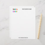 Custom Logo and Text Business Letterhead<br><div class="desc">Custom Logo and Text Promotional Business Personalized  - Add Your Logo / Image and Text / Information - Resize and move elements with customization tool. Choose / add your favourite background colour !</div>