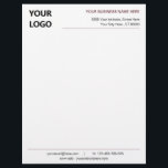Custom Logo and Text Business Letterhead Template<br><div class="desc">Custom Colours and Fonts - Design Your Own Personalized Business Letterhead with Logo - Add Your Logo - Image - Photo or QR Code / Name - Company / Address / Contact Information / more - Resize and move or remove and add elements / image with Customization tool - Choose...</div>