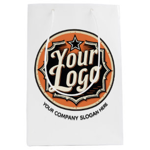 Custom Logo and Text Business Medium Gift Bag