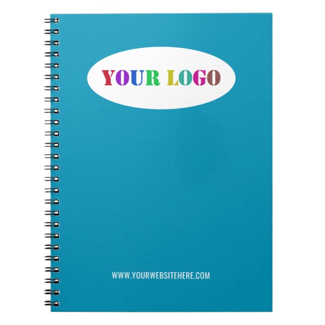 Custom Logo and Text Business Notebook Your Colour (Front)