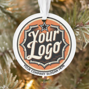 Custom Logo and Text Business Ornament
