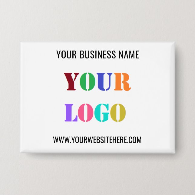 Custom Logo and Text Business Promotional Button (Front)