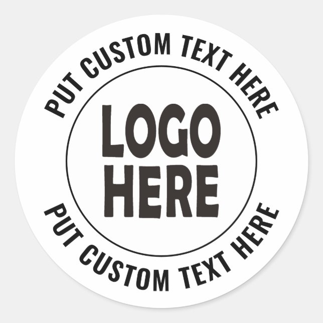 Custom logo and text business promotional classic round sticker (Front)