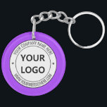 Custom Logo and Text Business Promotional Keychain<br><div class="desc">Custom Colours and Font - Personalized Keychains with Your Company Logo Name Website or Custom Text Promotional Business Keychain Gift - Add Your Logo - Image or QR Code - Photo / Name - Company / Website or other Information / text - Resize and move or remove and add elements...</div>
