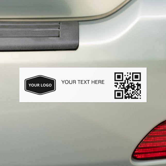 Custom Logo and Text Business QR Code Promotional  Bumper Sticker (On Car)