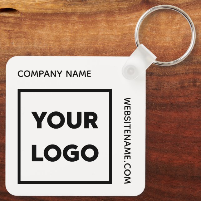 Custom Logo and Text Business Swag Keychain (Back)