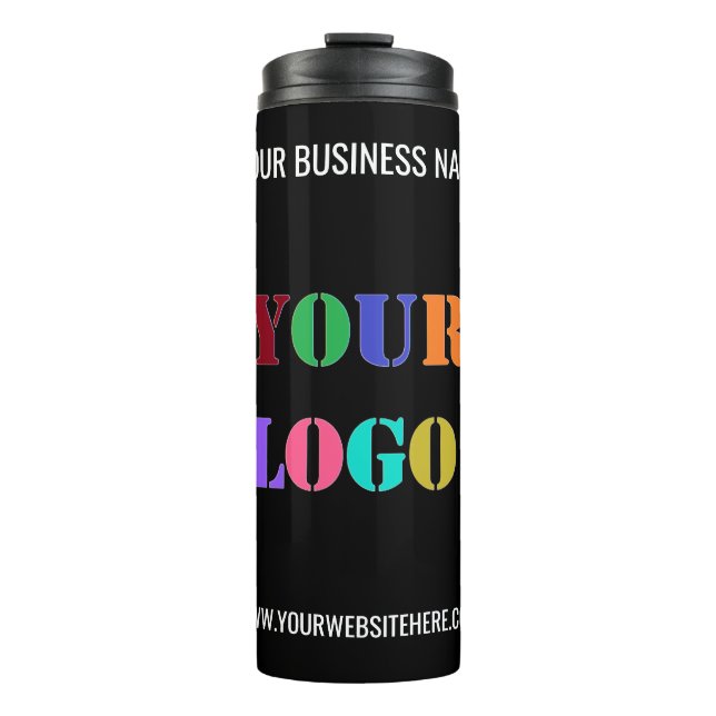 Custom Logo and Text Business Thermal Tumbler (Front)