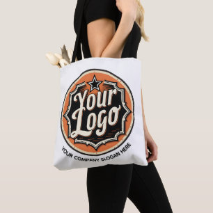 Custom Logo and Text Business Tote Bag