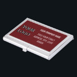 Custom Logo and Text Company Business Card Case<br><div class="desc">Custom Colours and Fonts - Personalized Business Card Cases with Your Company Logo and Text Promotional Business Business Card Cass / Gift - Add Your Logo / Image or QR Code - Photo / and Text / Information / More - Resize and move or remove and add elements / image...</div>