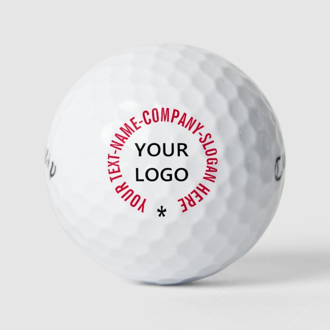 Custom Logo and Text Golf Balls Stamp Your Colours (Front)