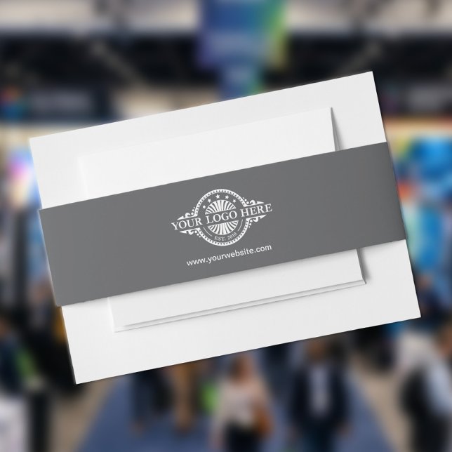 Custom Logo and Text Grey Invitation Belly Band (Creator Uploaded)