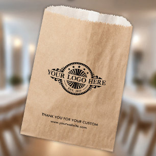 Custom Logo and Text  Kraft Paper Bag 