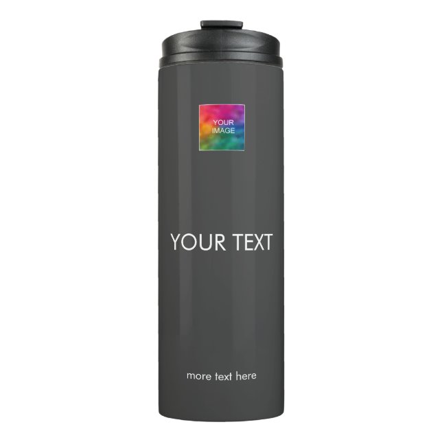 Custom Logo And Text Modern Best Top Template Thermal Tumbler (Front)