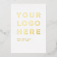 Custom logo and text modern foil invitation card