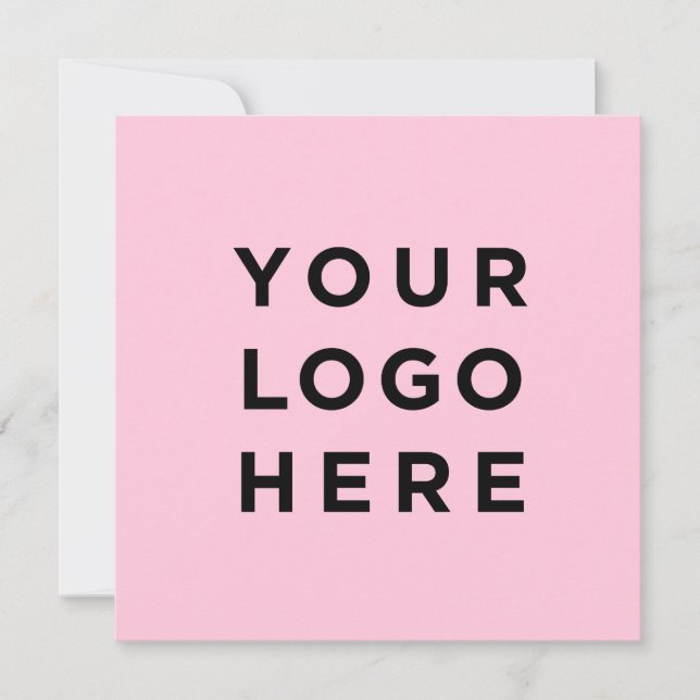 Custom logo and text modern square invitation card (Front)