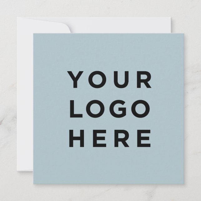 Custom logo and text modern square invitation card (Front)