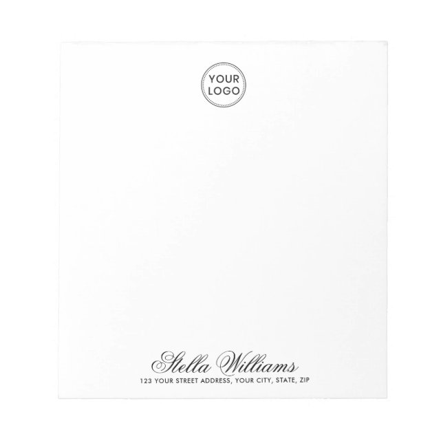 Custom logo and text name company address notepad (Front)