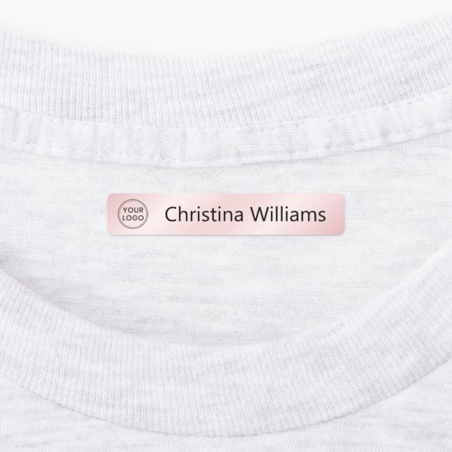 Custom logo and text pink gradient fabric clothing (Affixed)
