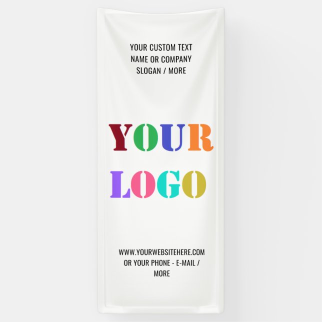 Custom Logo and Text Promotional Banner Business (Vertical)