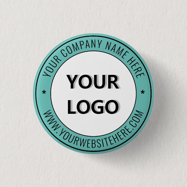Custom Logo and Text Promotional Business Button (Front)
