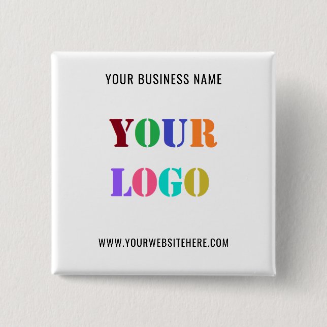 Custom Logo and Text Promotional Business Button (Front)