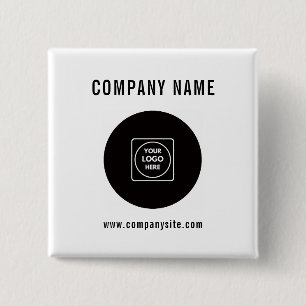 Custom Logo and Text Promotional Business Design 2 Inch Square Button