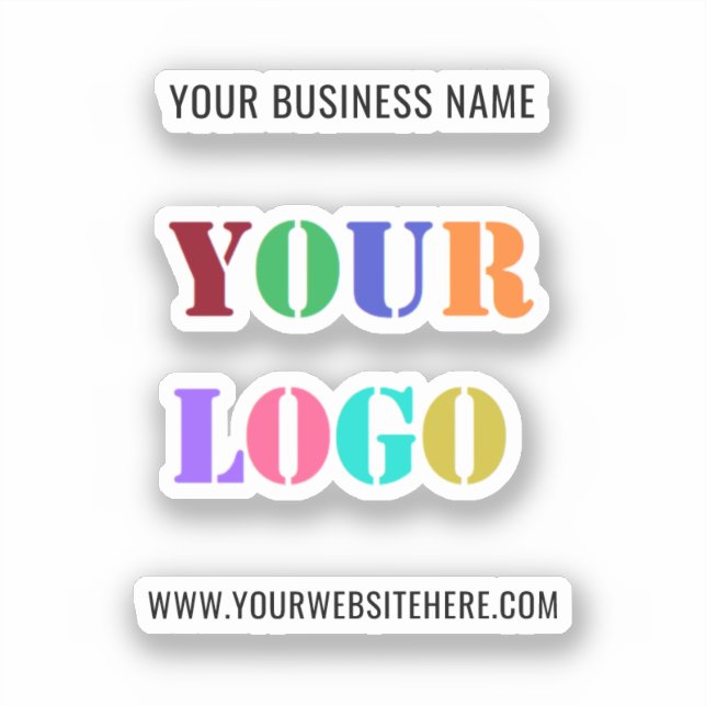 Custom Logo and Text Promotional Business Sticker (Front)