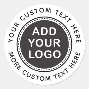 Custom logo and text promotional business template classic round sticker