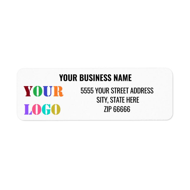 Custom Logo and Text Return Address Label Template (Front)