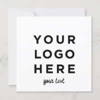 Custom logo and text script square invitation card