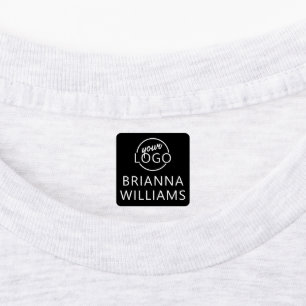 Custom logo and text square black fabric clothing