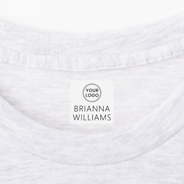 Custom logo and text square fabric clothing (Affixed)
